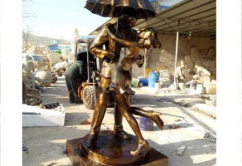 廣場(chǎng)雨傘雕塑 抽象撐傘雕塑 烤漆民俗雕塑