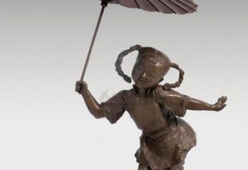 商業街雨傘雕塑 烤漆民俗雕塑 彩繪撐傘雕塑