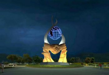 創(chuàng)意握手雕塑 啞光雕塑 公園誠(chéng)信雕塑