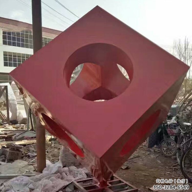 大型商場立方體雕塑 仿真幾何體雕塑 鏡面雕塑