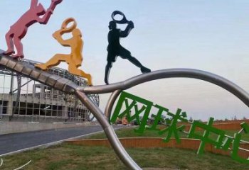 大型球拍雕塑 鍛造發(fā)光網(wǎng)球拍雕塑 房地產(chǎn)體育雕塑
