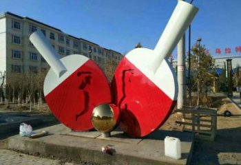 仿古球拍雕塑 騰飛網(wǎng)球拍雕塑 房地產(chǎn)體育雕塑