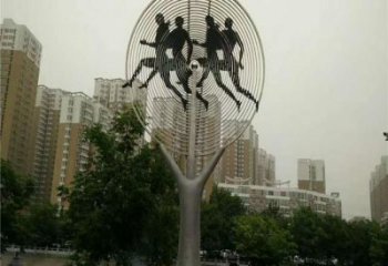 異形球拍雕塑 現代校園體育雕塑 校園網球拍雕塑