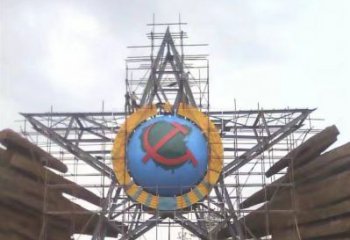 公園五角星雕塑 創(chuàng)意企業(yè)紅色文化 美陳黨建雕塑