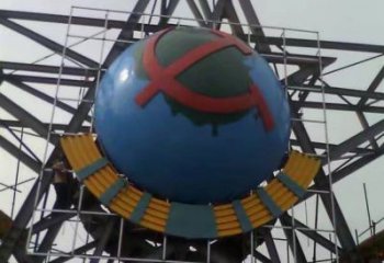 戶外五角星雕塑 噴漆黨建雕塑 燈光紅色文化