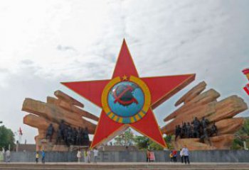 五角星雕塑 歐式步行街黨建雕塑 大型紅色文化