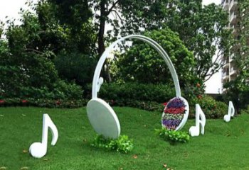 鍛造耳麥雕塑 景觀耳機雕塑 戶外音樂雕塑