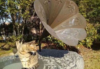 彩繪麥克風雕塑 電鍍現代音樂雕塑 公園話筒雕塑