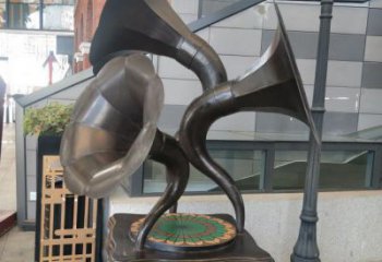 大型麥克風雕塑 歐式步行街話筒雕塑 彩繪音樂雕塑