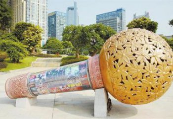 仿真麥克風雕塑 電鍍現代音樂雕塑 部隊話筒雕塑