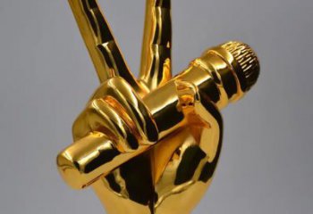 戶外麥克風雕塑 噴漆音樂雕塑 燈光話筒雕塑