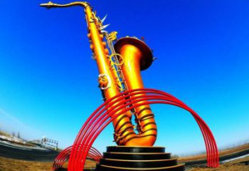 烤漆薩克斯雕塑 鋼管樂器雕塑 室內(nèi)西方樂隊(duì)雕塑