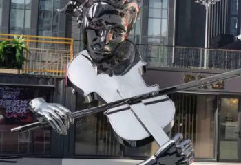 中式薩克斯雕塑 啞光樂器雕塑 游樂場(chǎng)西方樂隊(duì)雕塑