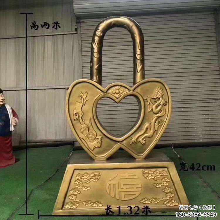 大門口鎖子雕塑 發光公園雕塑 仿真同心鎖雕塑