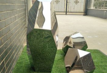 烤漆鵝卵石雕塑 鋼管空心石雕塑 室內雕塑