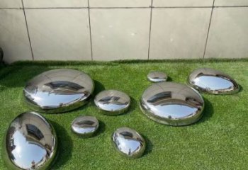 切面鵝卵石雕塑 燈光庭院雕塑 校園空心石雕塑