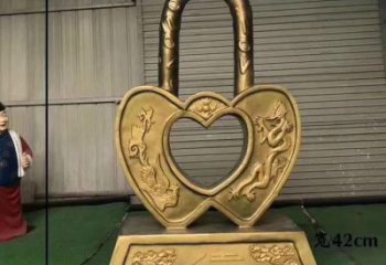 大門(mén)口鎖子雕塑 發(fā)光公園雕塑 仿真同心鎖雕塑