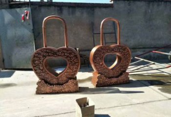 大型商場(chǎng)鎖子雕塑 仿真同心鎖雕塑 鏡面雕塑