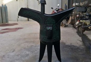 大型酒尊雕塑 鍛造發光酒尊杯雕塑 房地產酒器雕塑