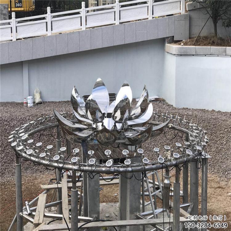 水景蓮花雕塑 彩繪剪紙花卉雕塑 現代水蓮花雕塑