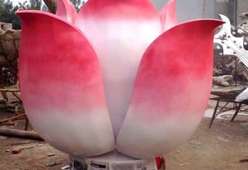 現代蓮花雕塑 大型別墅區水蓮花雕塑 彩繪花卉雕塑