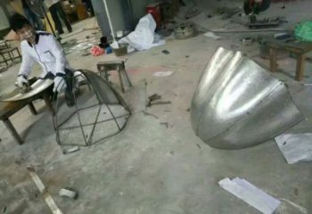 別墅區蓮藕雕塑 大型別墅區雕塑 鍛造蓮科雕塑