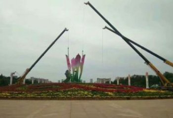 現(xiàn)代蘭花雕塑 大型別墅區(qū)玉蘭花雕塑 彩繪雕塑