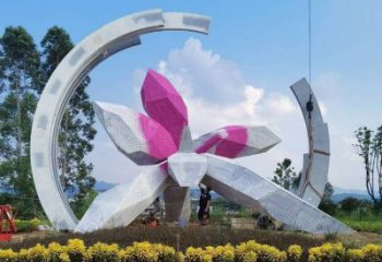 異形蘭花雕塑 現(xiàn)代校園雕塑 校園玉蘭花雕塑