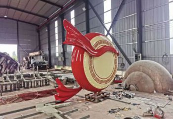 房地產(chǎn)戰(zhàn)鼓雕塑 剪影喜慶雕塑 鍛造民族雕塑