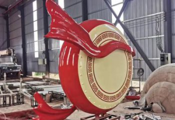 仿真戰(zhàn)鼓雕塑 電鍍現(xiàn)代喜慶雕塑 部隊(duì)民族雕塑