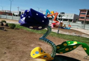 景觀喇叭花雕塑 剪影花卉雕塑 商業街雕塑