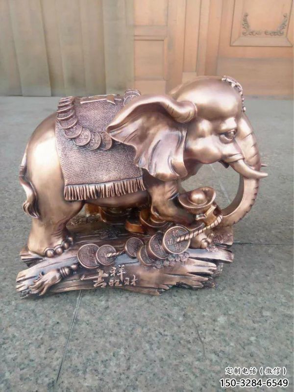標志大象雕塑精選，歐式風格，紅銅大象雕塑指用