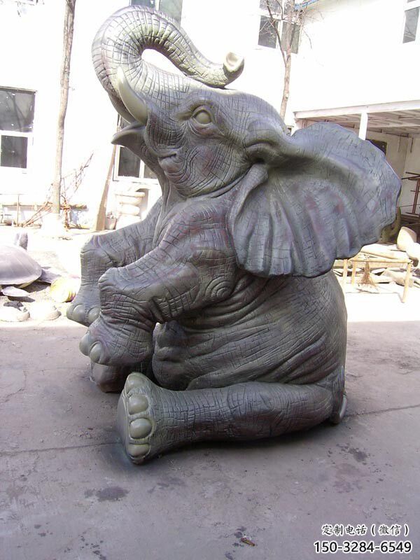 大象雕塑精選，多彩藝術，紅銅大象雕塑生產