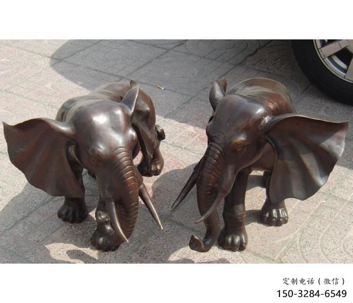 大象雕塑制造商，小區(qū)擺件，銅大象雕塑制造商