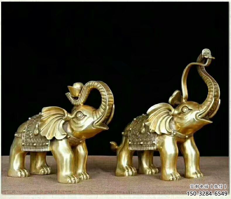 景觀大象雕塑觀賞型，廣場系列，黃銅大象雕塑優選