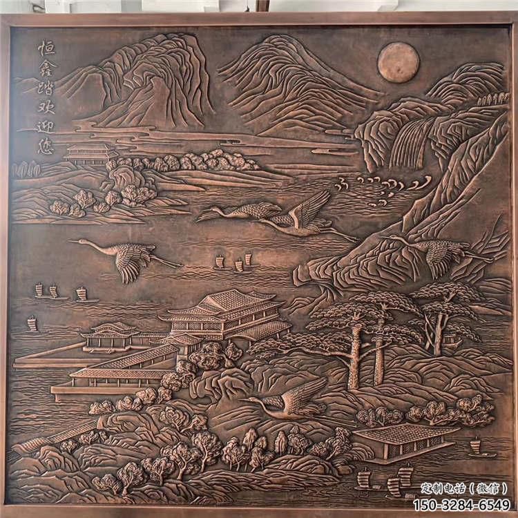 仙鶴浮雕批發(fā)，鍛造工藝，園林動(dòng)物浮雕承接