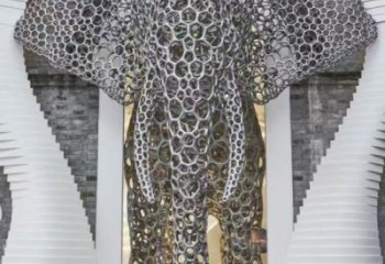 大象頭雕塑預(yù)定，城區(qū)小品，鏤空大象雕塑制造商