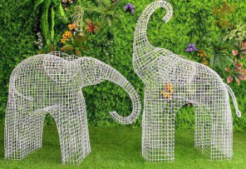 大象雕塑工程制作，城市雕塑，景觀鏤空大象雕塑生產(chǎn)