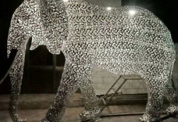 現代藝術大象雕塑展品，室外軟裝，鏤空大象雕塑訂做