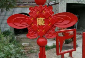 城市中國(guó)結(jié)雕塑廠家，烤漆工藝制作，民俗文化標(biāo)識(shí)