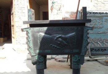 握手司母戊鼎鑄銅雕塑