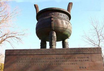 廣場青銅圓鼎雕塑