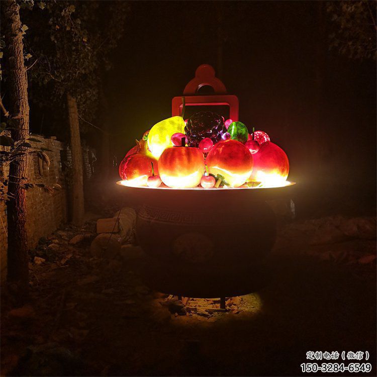 廣場果籃雕塑供求，露天雕塑，企業不銹鋼果籃雕塑標準