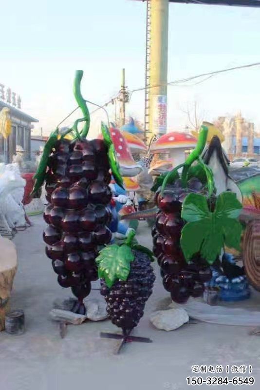 中式果籃雕塑批發(fā)，廣場系列，葡萄果籃雕塑供需