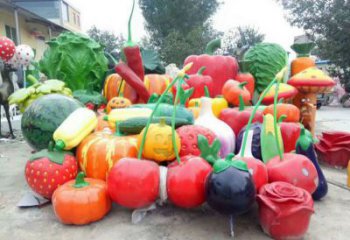 花園果籃雕塑批發，標識雕塑，辣椒果籃雕塑優選