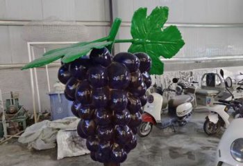 標志果籃雕塑預定，小區擺件，葡萄果籃雕塑精品