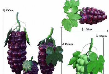 門口果籃雕塑點擊，地標(biāo)擺件，葡萄果籃雕塑承接