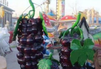 中式果籃雕塑批發(fā)，廣場系列，葡萄果籃雕塑供需
