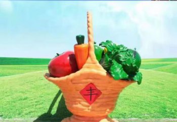 果籃雕塑定價(jià)，彩繪工藝，水果果籃雕塑工制作