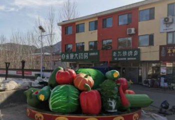 主題花籃雕塑優選，多彩藝術，景觀抽象玻璃鋼花籃雕塑選用